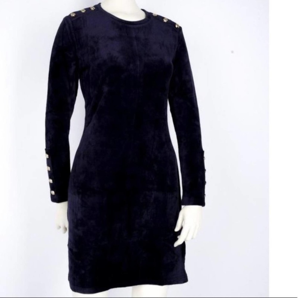Juicy Couture Regal Sheath Velour Solid Fitted Stretch Dress - Picture 5 of 6